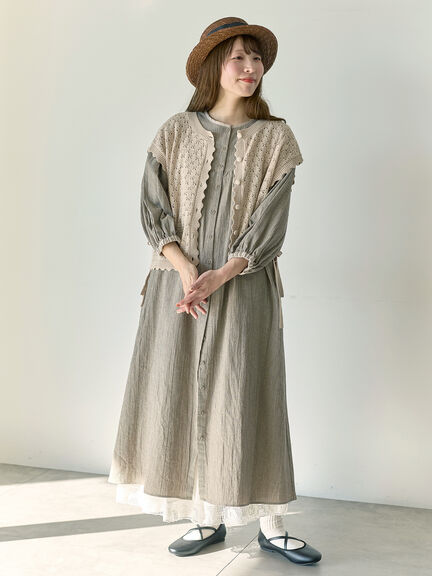 【Cross×Staff】前後2WAYニットベスト（チャコールグレー/モカ/キナリ）｜Samansa Mos2（サマンサ モスモス）通販