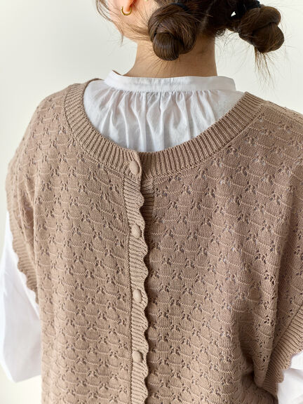 【Cross×Staff】前後2WAYニットベスト（チャコールグレー/モカ/キナリ）｜Samansa Mos2（サマンサ モスモス）通販