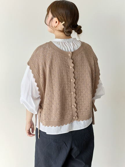 【Cross×Staff】前後2WAYニットベスト（チャコールグレー/モカ/キナリ）｜Samansa Mos2（サマンサ モスモス）通販