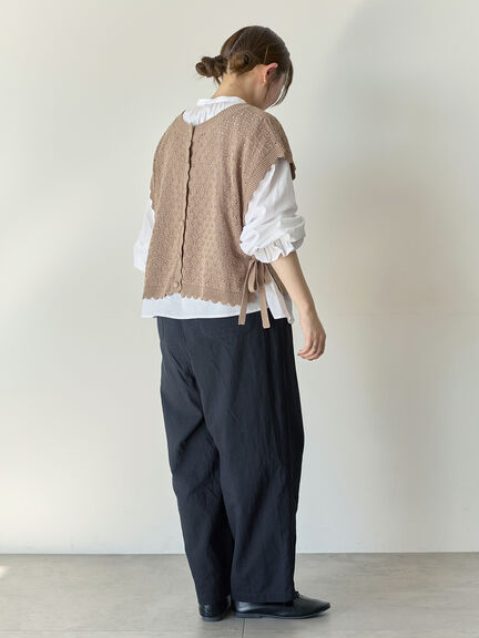 【Cross×Staff】前後2WAYニットベスト（チャコールグレー/モカ/キナリ）｜Samansa Mos2（サマンサ モスモス）通販