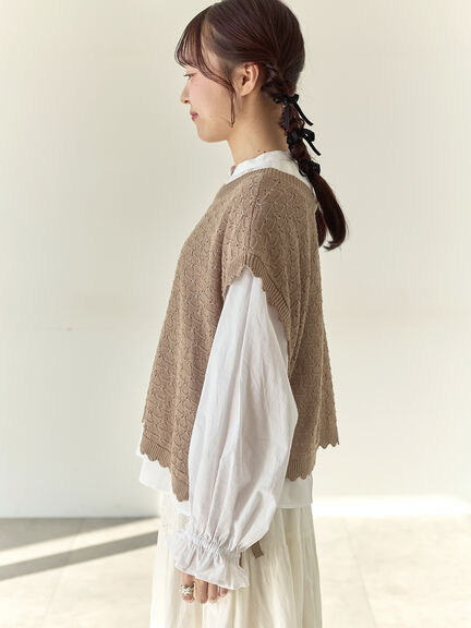 【Cross×Staff】前後2WAYニットベスト（チャコールグレー/モカ/キナリ）｜Samansa Mos2（サマンサ モスモス）通販