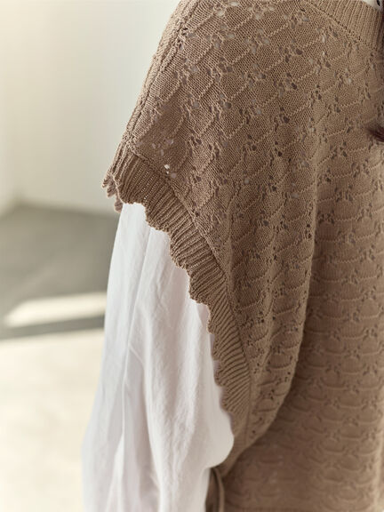 【Cross×Staff】前後2WAYニットベスト（チャコールグレー/モカ/キナリ）｜Samansa Mos2（サマンサ モスモス）通販