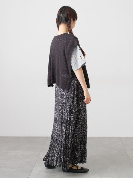 三角ストール付カットワーク刺繍Tシャツ（オフホワイト/グレー/チャコールグレー）｜Samansa Mos2（サマンサ モスモス）通販