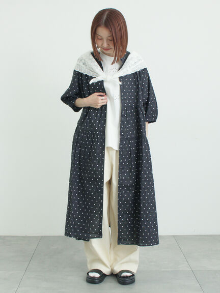 三角ストール付カットワーク刺繍Tシャツ（オフホワイト/グレー/チャコールグレー）｜Samansa Mos2（サマンサ モスモス）通販