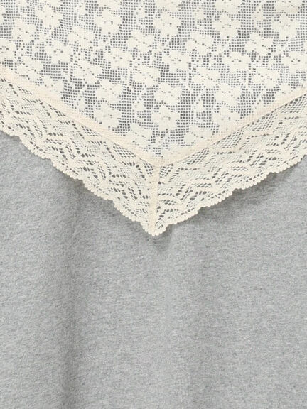 三角ストール付カットワーク刺繍Tシャツ（オフホワイト/グレー/チャコールグレー）｜Samansa Mos2（サマンサ モスモス）通販