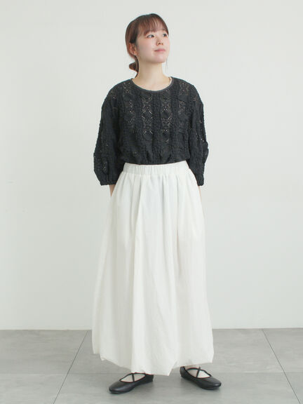 レース膨れジャガードプルオーバー（オフホワイト/ブラック/モカ）｜Samansa Mos2（サマンサ モスモス）通販