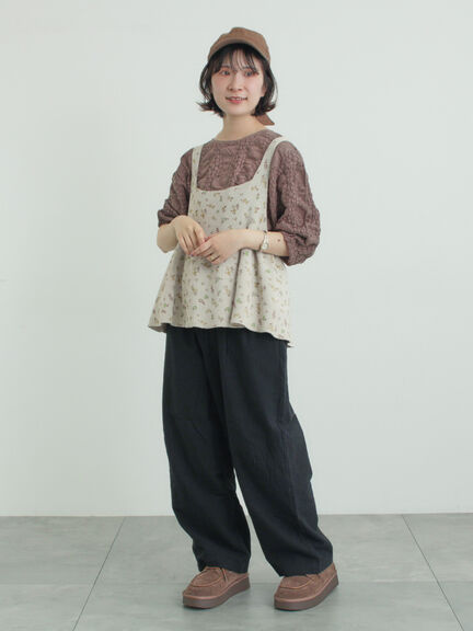 レース膨れジャガードプルオーバー（オフホワイト/ブラック/モカ）｜Samansa Mos2（サマンサ モスモス）通販