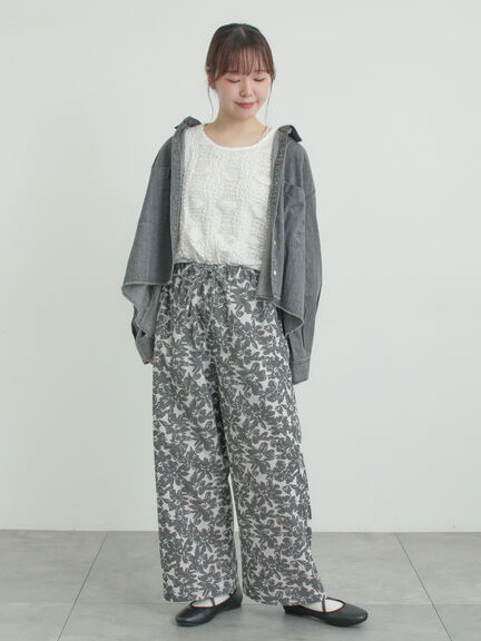 レース膨れジャガードプルオーバー（オフホワイト/ブラック/モカ）｜Samansa Mos2（サマンサ モスモス）通販