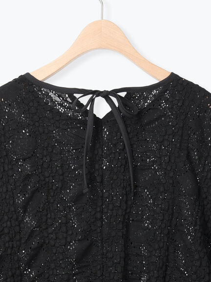 レース膨れジャガードプルオーバー（オフホワイト/ブラック/モカ）｜Samansa Mos2（サマンサ モスモス）通販