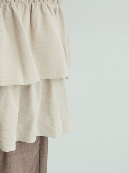 (セットアップ可)フリルジップベスト（ブラック/ベージュ/チェック）｜Samansa Mos2（サマンサ モスモス）通販