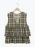 (セットアップ可)フリルジップベスト（ブラック/ベージュ/チェック）｜Samansa Mos2（サマンサ モスモス）通販
