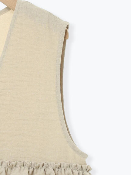 (セットアップ可)フリルジップベスト（ブラック/ベージュ/チェック）｜Samansa Mos2（サマンサ モスモス）通販