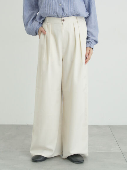 ツータックワイドパンツ（チャコールグレー/モカ/キナリ）｜Samansa Mos2（サマンサ モスモス）通販