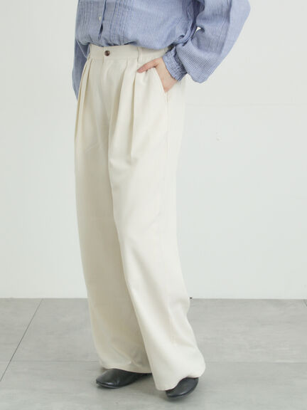 ツータックワイドパンツ（チャコールグレー/モカ/キナリ）｜Samansa Mos2（サマンサ モスモス）通販