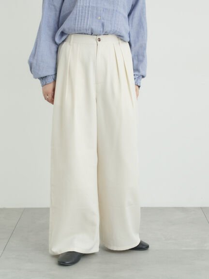 ツータックワイドパンツ（チャコールグレー/モカ/キナリ）｜Samansa Mos2（サマンサ モスモス）通販