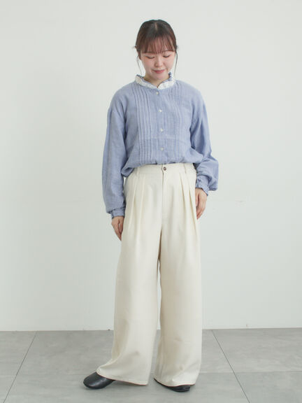 ツータックワイドパンツ（チャコールグレー/モカ/キナリ）｜Samansa Mos2（サマンサ モスモス）通販