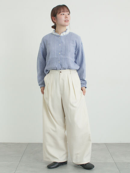 ツータックワイドパンツ（チャコールグレー/モカ/キナリ）｜Samansa Mos2（サマンサ モスモス）通販