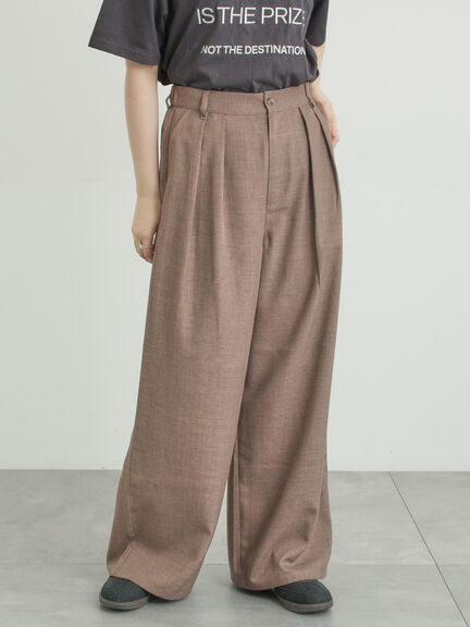 ツータックワイドパンツ（チャコールグレー/モカ/キナリ）｜Samansa Mos2（サマンサ モスモス）通販