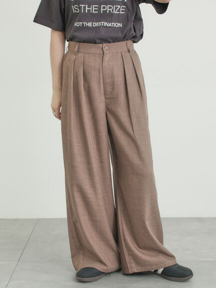 ツータックワイドパンツ（チャコールグレー/モカ/キナリ）｜Samansa Mos2（サマンサ モスモス）通販