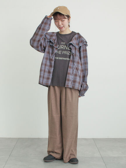 ツータックワイドパンツ（チャコールグレー/モカ/キナリ）｜Samansa Mos2（サマンサ モスモス）通販