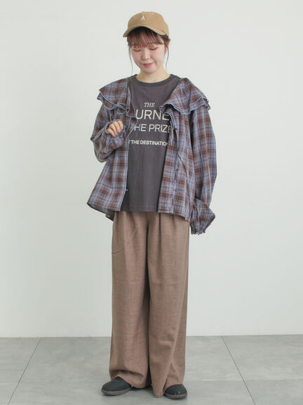 ツータックワイドパンツ（チャコールグレー/モカ/キナリ）｜Samansa Mos2（サマンサ モスモス）通販