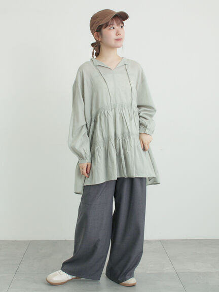 ツータックワイドパンツ（チャコールグレー/モカ/キナリ）｜Samansa Mos2（サマンサ モスモス）通販