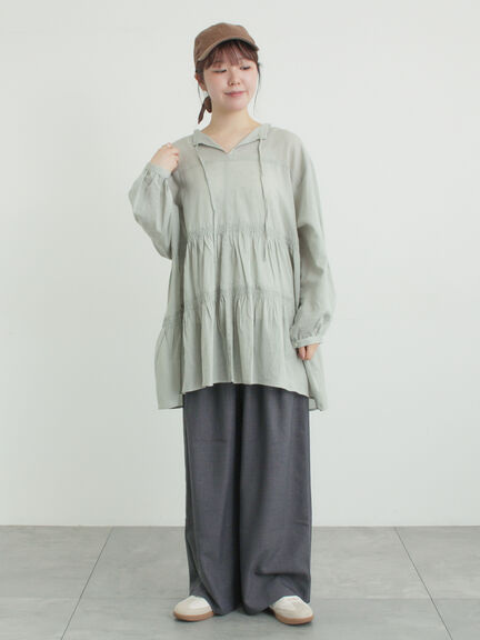 ツータックワイドパンツ（チャコールグレー/モカ/キナリ）｜Samansa Mos2（サマンサ モスモス）通販