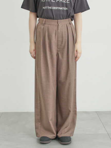 ツータックワイドパンツ（チャコールグレー/モカ/キナリ）｜Samansa Mos2（サマンサ モスモス）通販