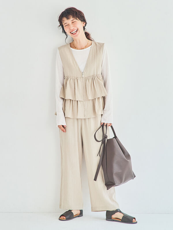 (セットアップ可)ストレートパンツ（ブラック/ベージュ/チェック）｜Samansa Mos2（サマンサ モスモス）通販