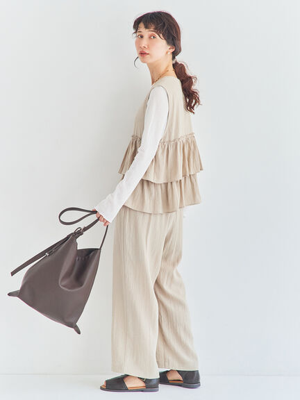 (セットアップ可)ストレートパンツ（ブラック/ベージュ/チェック）｜Samansa Mos2（サマンサ モスモス）通販