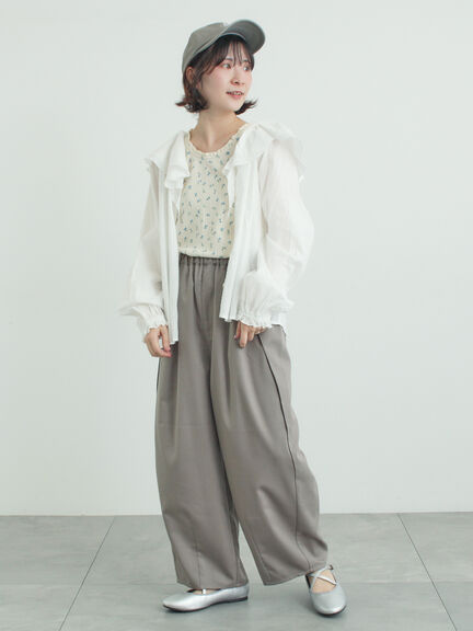 サイド深タックバレルパンツ（グレー/チャコールグレー/ベージュ）｜Samansa Mos2（サマンサ モスモス）通販
