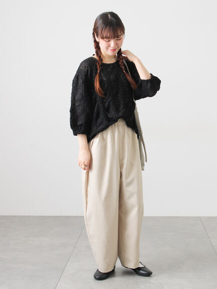 サイド深タックバレルパンツ（グレー/チャコールグレー/ベージュ）｜Samansa Mos2（サマンサ モスモス）通販