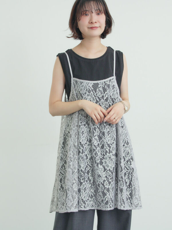 前後2WAYレースキャミソール（オフホワイト/グレー/ブラック）｜Samansa Mos2（サマンサ モスモス）通販