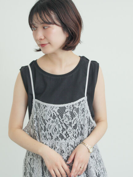 前後2WAYレースキャミソール（オフホワイト/グレー/ブラック）｜Samansa Mos2（サマンサ モスモス）通販