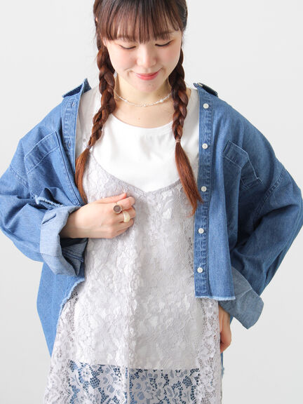 前後2WAYレースキャミソール（オフホワイト/グレー/ブラック）｜Samansa Mos2（サマンサ モスモス）通販