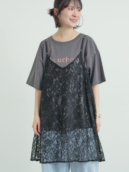 前後2WAYレースキャミソール（オフホワイト/グレー/ブラック）｜Samansa Mos2（サマンサ モスモス）通販