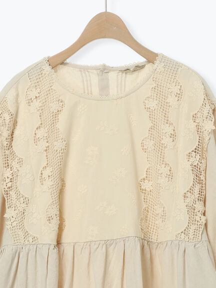 胸元レース貼りワンピース（オフホワイト/ブラック/キナリ）｜Samansa Mos2（サマンサ モスモス）通販