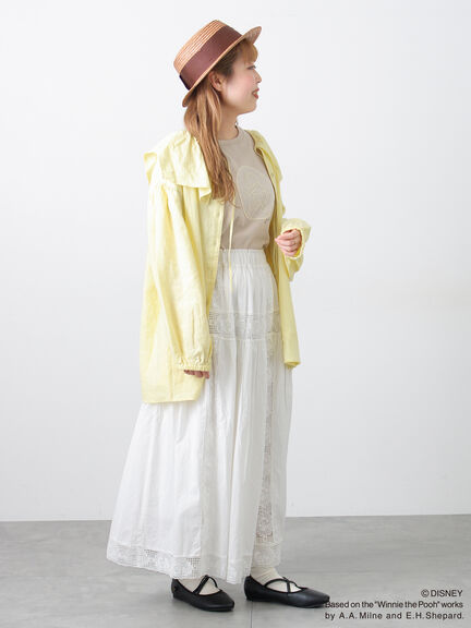 【Disney】くまのプーさんレースモチーフTシャツ（オフホワイト/ブラック/ベージュ）｜Samansa Mos2（サマンサ モスモス）通販