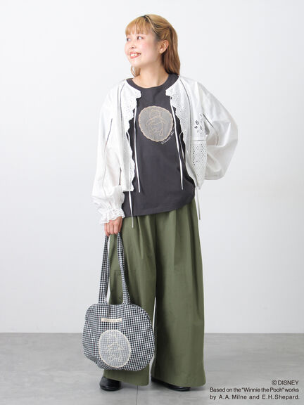 【Disney】くまのプーさんレースモチーフTシャツ（オフホワイト/ブラック/ベージュ）｜Samansa Mos2（サマンサ モスモス）通販