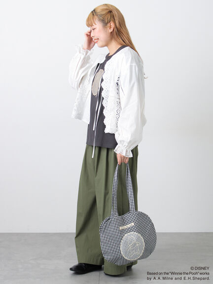 【Disney】くまのプーさんレースモチーフTシャツ（オフホワイト/ブラック/ベージュ）｜Samansa Mos2（サマンサ モスモス）通販