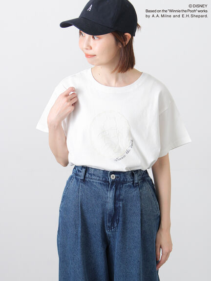 【Disney】くまのプーさんレースモチーフTシャツ（オフホワイト/ブラック/ベージュ）｜Samansa Mos2（サマンサ モスモス）通販