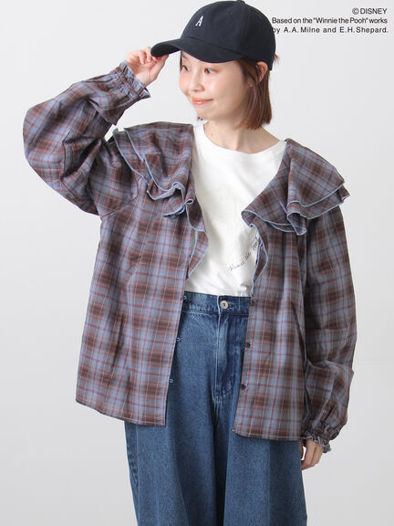 【Disney】くまのプーさんレースモチーフTシャツ（オフホワイト/ブラック/ベージュ）｜Samansa Mos2（サマンサ モスモス）通販