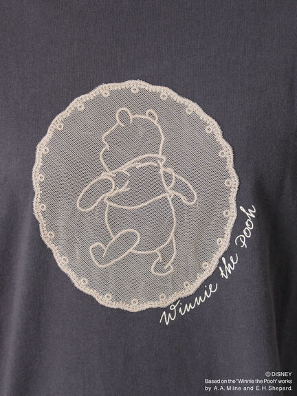 【Disney】くまのプーさんレースモチーフTシャツ（オフホワイト/ブラック/ベージュ）｜Samansa Mos2（サマンサ モスモス）通販