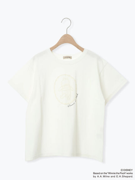 【Disney】くまのプーさんレースモチーフTシャツ（オフホワイト/ブラック/ベージュ）｜Samansa Mos2（サマンサ モスモス）通販