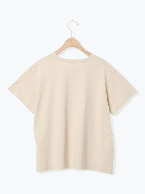 Disney】くまのプーさんレースモチーフTシャツ（オフホワイト/ブラック