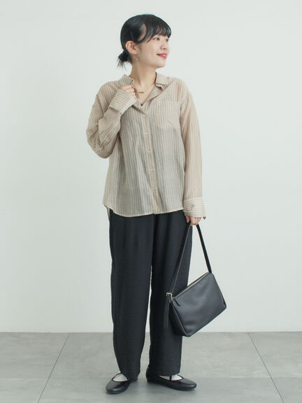 柄アソートシアーシャツ（グレー/ベージュ/ブラウン/サックスブルー/パープル）｜Samansa Mos2（サマンサ モスモス）通販