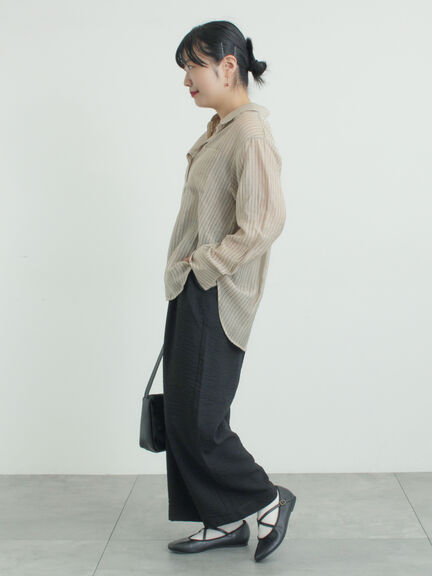 柄アソートシアーシャツ（グレー/ベージュ/ブラウン/サックスブルー/パープル）｜Samansa Mos2（サマンサ モスモス）通販