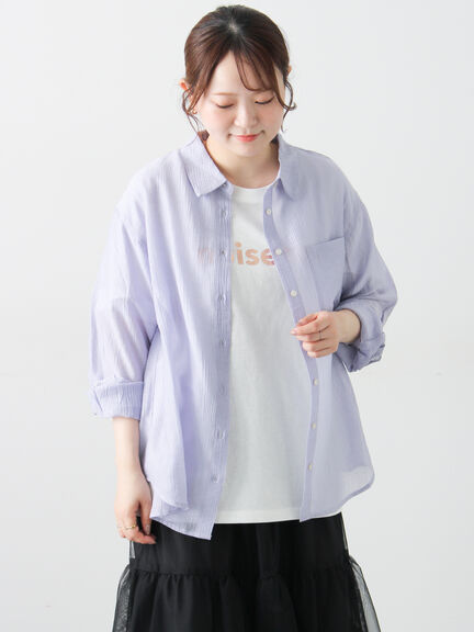 柄アソートシアーシャツ（グレー/ベージュ/ブラウン/サックスブルー/パープル）｜Samansa Mos2（サマンサ モスモス）通販