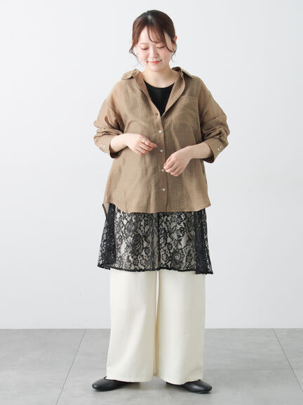 柄アソートシアーシャツ（グレー/ベージュ/ブラウン/サックスブルー/パープル）｜Samansa Mos2（サマンサ モスモス）通販