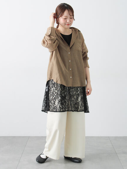 柄アソートシアーシャツ（グレー/ベージュ/ブラウン/サックスブルー/パープル）｜Samansa Mos2（サマンサ モスモス）通販